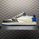 unisex jumpman jordan one low Blue white black athleisure fashion trend sneakers with shoes box