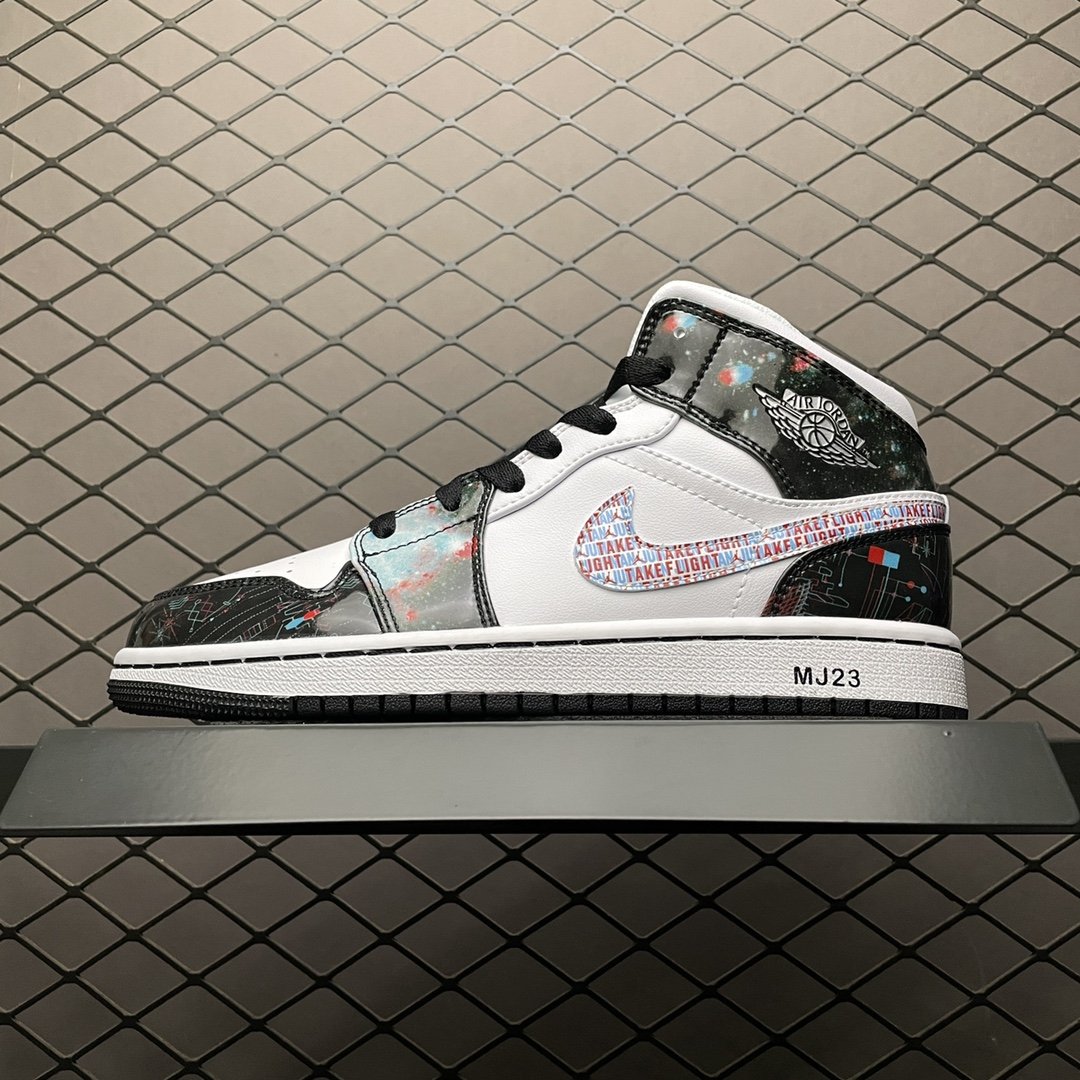 unisex jumpman jordan one mid take flight athleisure fashion trend sneakers with shoes box