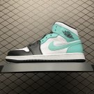 unisex jumpman jordan one mid island green athleisure fashion trend sneakers with shoes box