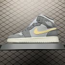 unisex jumpman jordan one mid grey athleisure fashion trend sneakers with shoes box