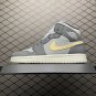 unisex jumpman jordan one mid grey athleisure fashion trend sneakers with shoes box