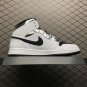 unisex jumpman jordan one mid Black white silver athleisure fashion trend sneakers with shoes box