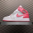 unisex jumpman jordan one mid Silver powder athleisure fashion trend sneakers with shoes box