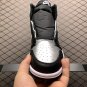 unisex jumpman jordan one high Metallic Silver athleisure fashion trend sneakers with shoes box