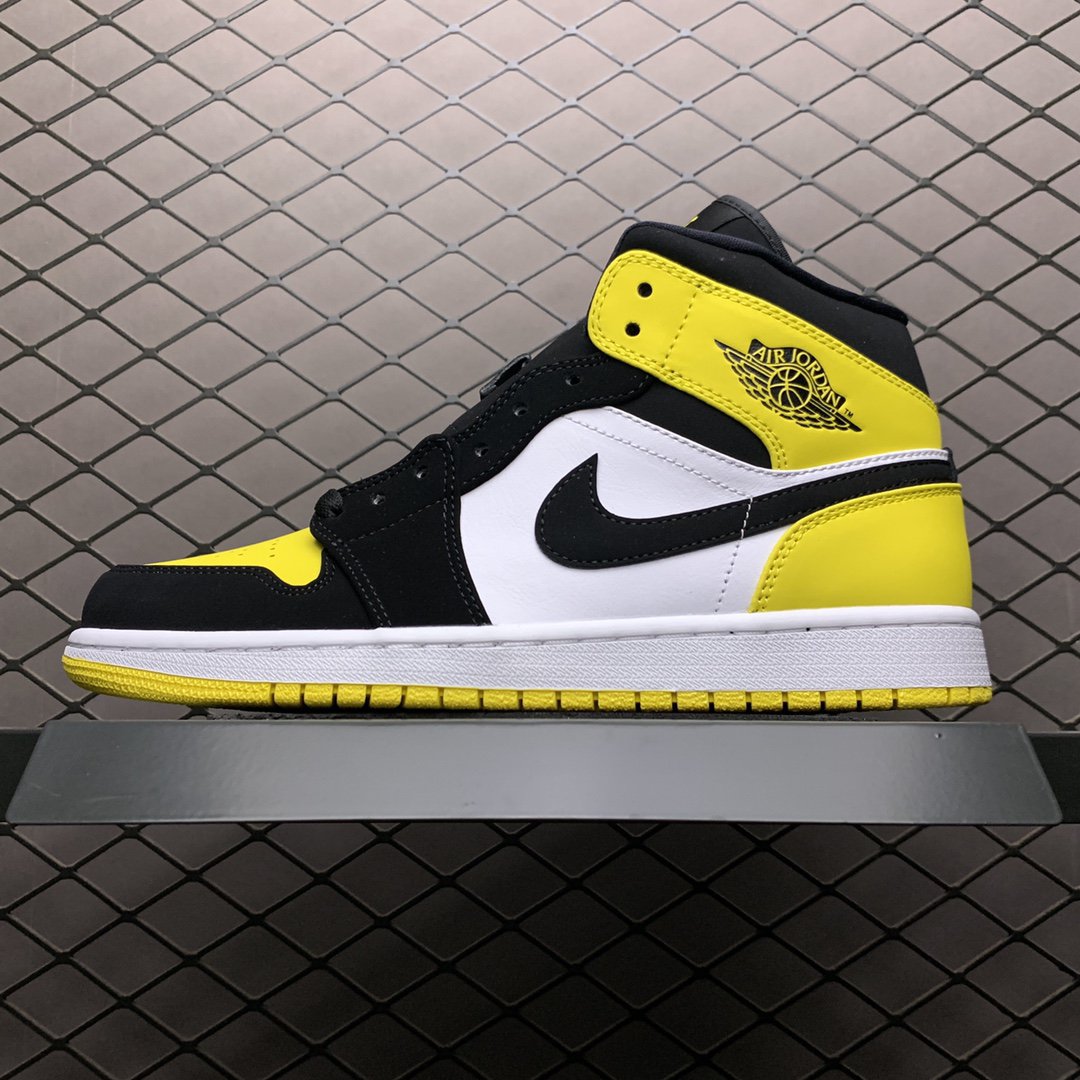 unisex jumpman jordan one mid yellow athleisure fashion trend sneakers with shoes box