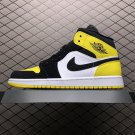 unisex jumpman jordan one mid yellow athleisure fashion trend sneakers with shoes box