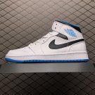 unisex jumpman jordan one mid laser blue athleisure fashion trend sneakers with shoes box