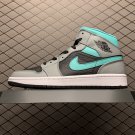 unisex jumpman jordan one mid black grey blue athleisure fashion trend sneakers with shoes box
