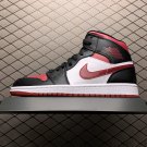 unisex jumpman jordan one mid black red white athleisure fashion trend sneakers with shoes box