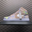 unisex jumpman jordan one mid pink camouflage athleisure fashion trend sneakers with shoes box