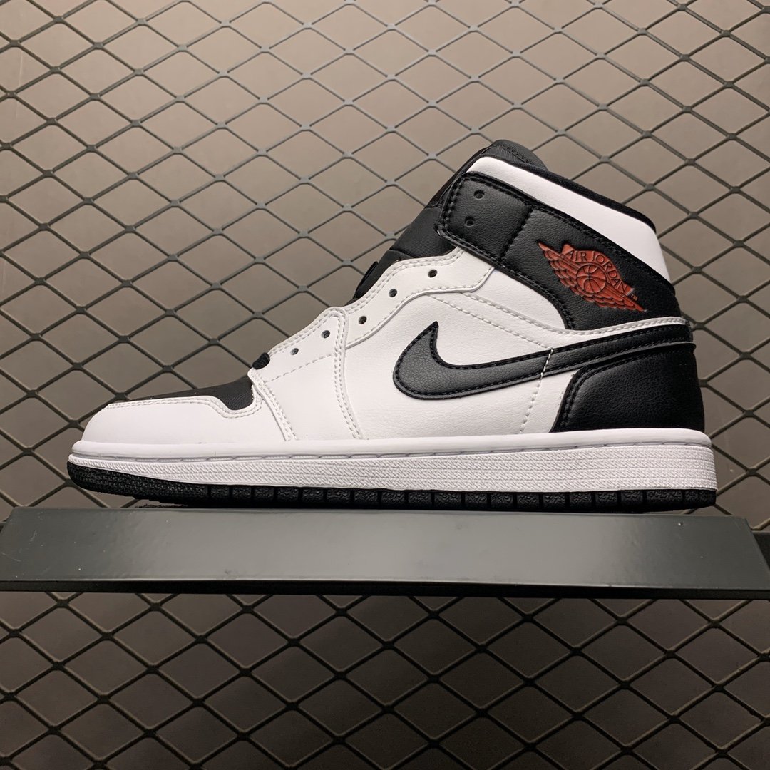 unisex jumpman jordan one mid black white athleisure fashion trend sneakers with shoes box
