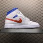 unisex jumpman jordan one mid white blue athleisure fashion trend sneakers with shoes box