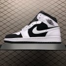unisex jumpman jordan one mid black white athleisure fashion trend sneakers with shoes box