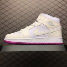 unisex jumpman jordan one mid Pinky white athleisure fashion trend sneakers with shoes box