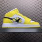 unisex jumpman jordan one mid Yellow rose athleisure fashion trend sneakers with shoes box