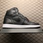 unisex jumpman jordan one high Black Satin athleisure fashion trend sneakers with shoes box