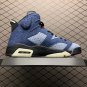 unisex jumpman jordan six Washed Denim athleisure fashion trend sneakers with shoes box