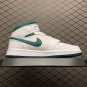 unisex jumpman jordan one mid white green athleisure fashion trend sneakers with shoes box