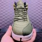 unisex jumpman jordan twelve olive green athleisure fashion trend sneakers with shoes box