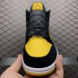 unisex jumpman jordan one mid black yellow athleisure fashion trend sneakers with shoes