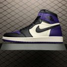 unisex jumpman jordan one high black purple toe athleisure fashion trend sneakers with shoes box