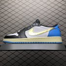 unisex jumpman jordan one low Blue gold athleisure fashion trend sneakers with shoes box