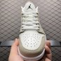 unisex jumpman jordan one low Sail white yellow athleisure fashion trend sneakers with shoes box