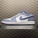unisex jumpman jordan one low navy blue athleisure fashion trend sneakers with shoes box