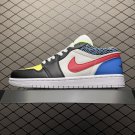 unisex jumpman jordan one low black yellow blue athleisure fashion trend sneakers with shoes box