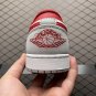 unisex jumpman jordan one low grey white red athleisure fashion trend sneakers with shoes box