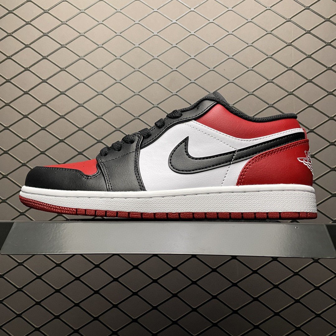 unisex jumpman jordan one low bred toe athleisure fashion trend sneakers with shoes box