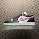 unisex jumpman jordan one low black white purple athleisure fashion trend sneakers with shoes box