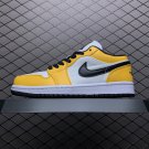 unisex jumpman jordan one low white yellow athleisure fashion trend sneakers with shoes box