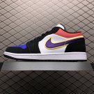 unisex jumpman jordan one low black blue athleisure fashion trend sneakers with shoes box