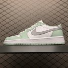 unisex jumpman jordan one low green athleisure fashion trend sneakers with shoes box