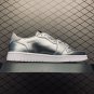 unisex jumpman jordan one low silver athleisure fashion trend sneakers with shoes box