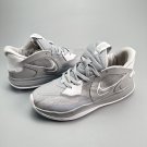 men's swoosl logo kyrie irving five low grey white combat basketball sneakers with shoes box