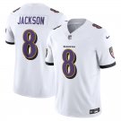 men's & kids Baltimore Ravens 8 Lamar Jackson Jersey White Football F.U.S.E. Limited Team Game