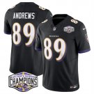 men's & kids Baltimore Ravens 89 Mark Andrews Jersey Black 2024 FUSE Champions Limited Football