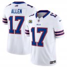men's & kids Buffalo Bills 17 Josh Allen Jersey White 2023 F.U.S.E. 4-Star C Patch Limited Football