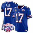 men's & kids Buffalo Bills 17 Josh Allen Jersey Blue 2024 F.U.S.E. Champions 4-star C Ptach Football
