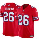 men's & kids Buffalo Bills 26 Ty Johnson Jersey Red Football F.U.S.E. Limited Player Team Game