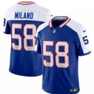 men's & kids Buffalo Bills 58 Matt Milano Jersey Blue White 2023 F.U.S.E. Throwback Limited Football