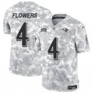 men's & kids Baltimore Ravens 4 Zay Flowers Jersey Arctic Camo 2024 Salute To Service Limited