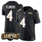 men's & kids Baltimore Ravens 4 Zay Flowers Jersey Black 2023 F.U.S.E. Champions Limited Football