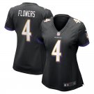 women's Baltimore Ravens 4 Zay Flowers Jersey Black F.U.S.E Football Limited Player Team Game