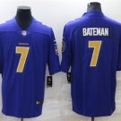 men's & kids Baltimore Ravens 7 Rashod Bateman Jersey Purple Color Rush F.U.S.E. Football Limited