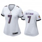 women's Baltimore Ravens 7 Rashod Bateman Jersey White F.U.S.E Football Limited Player Team Game