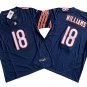 men's & kids Chicago Bears 18 Caleb Williams Jersey Navy Football F.U.S.E. Limited Player Team Game