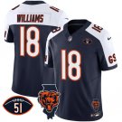 men's & kids Chicago Bears 18 Caleb Williams Jersey Navy White Gratitude F.U.S.E. Limited Football